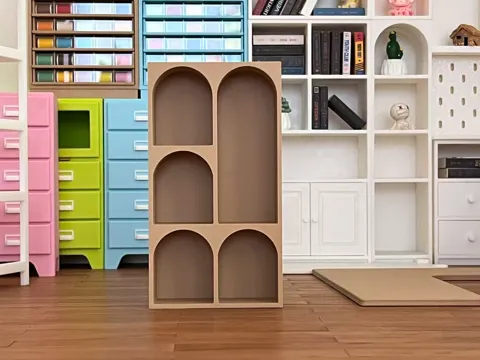 Modelo para impresión 3D: 1:12娃娃屋展示柜/书柜 — referencia de MakerWorld