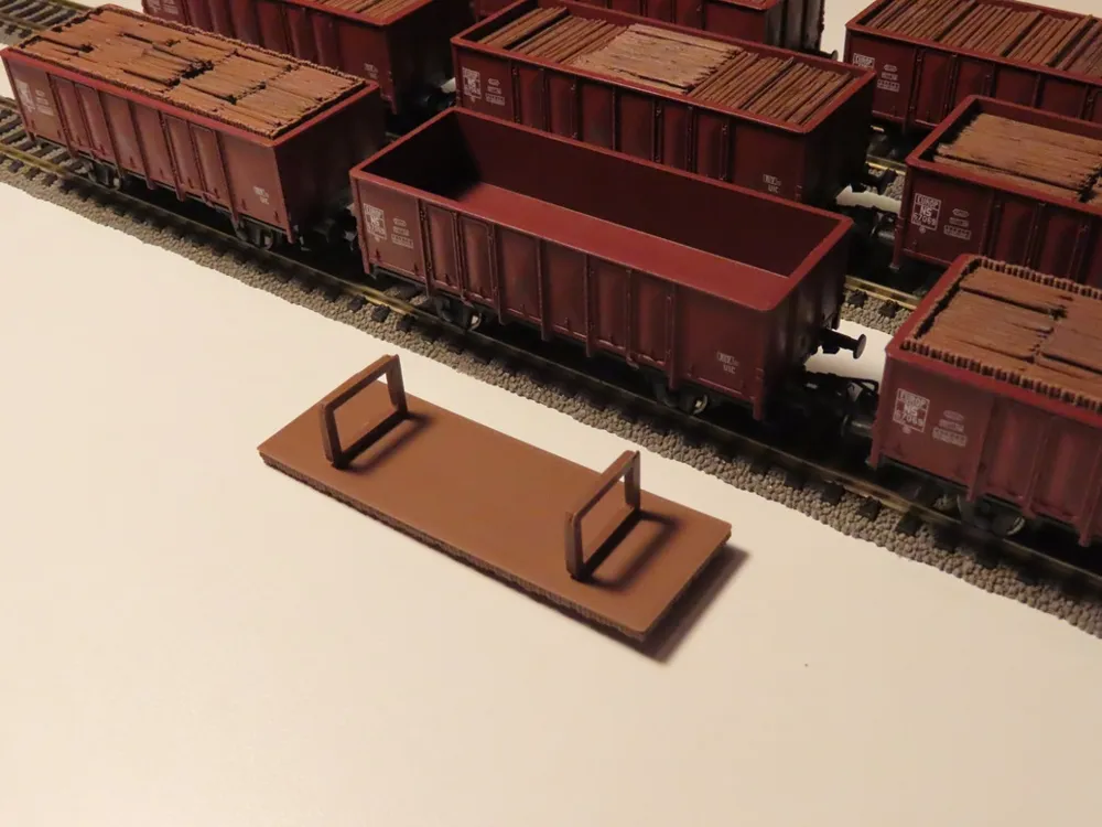 Wood load for open goods wagons UIC type E. - Free 3D Print Model ...