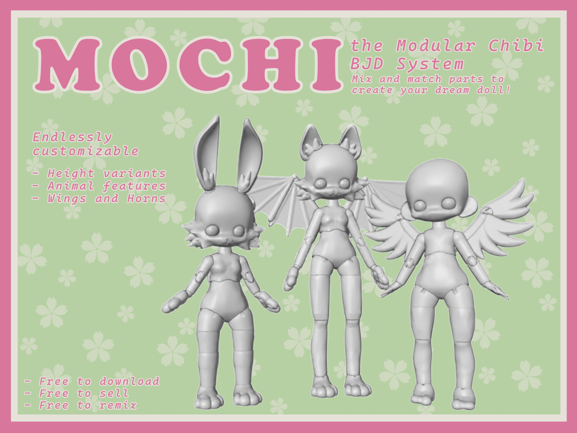 MOCHI the Modular BJD System - 3D printed Characters, in stock in India