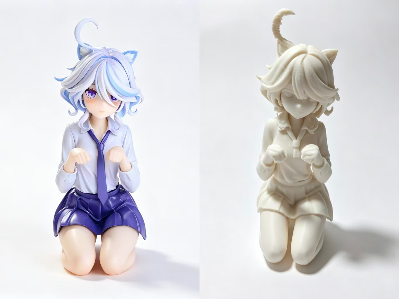 《原神》芙宁娜 猫耳坐姿3D打印手办 3D model
