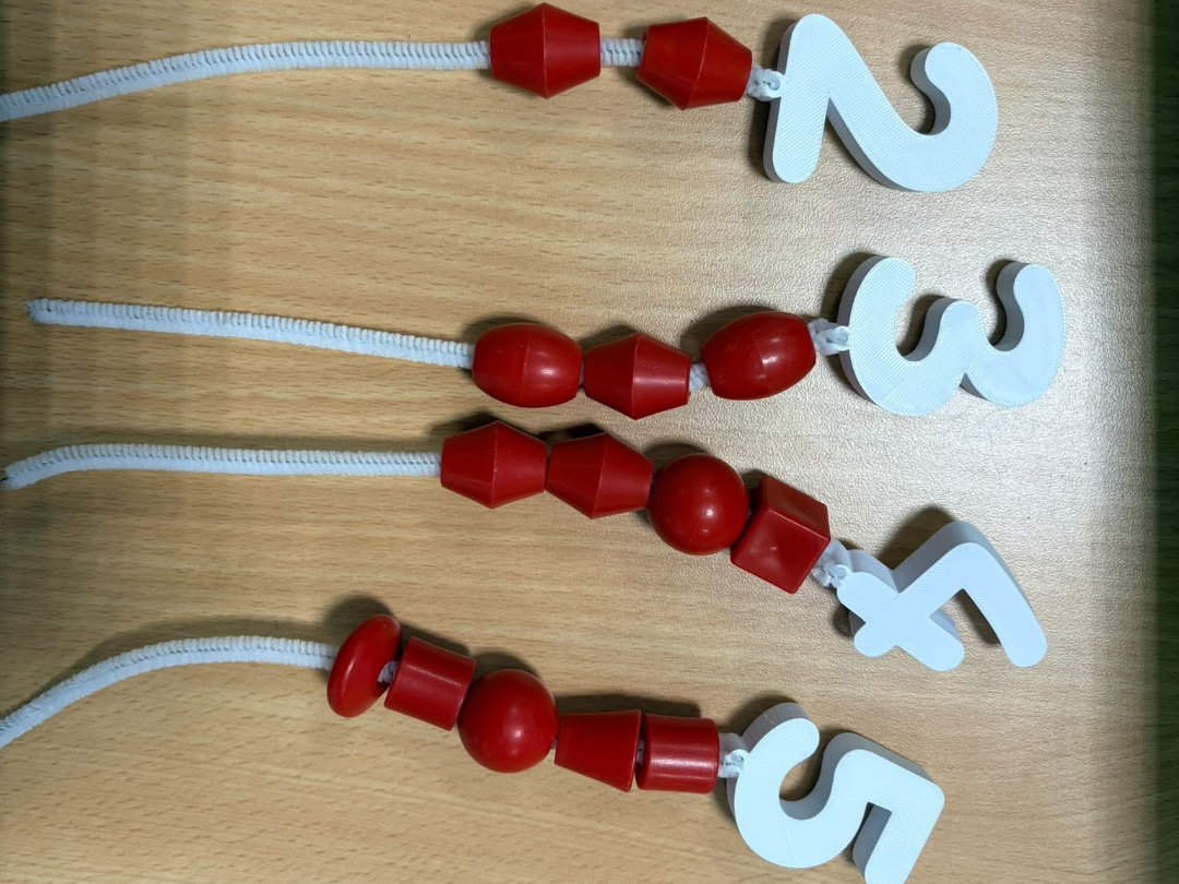 cijfers met gaatje voor touwtje - 3D printed Mathematics, in stock in India