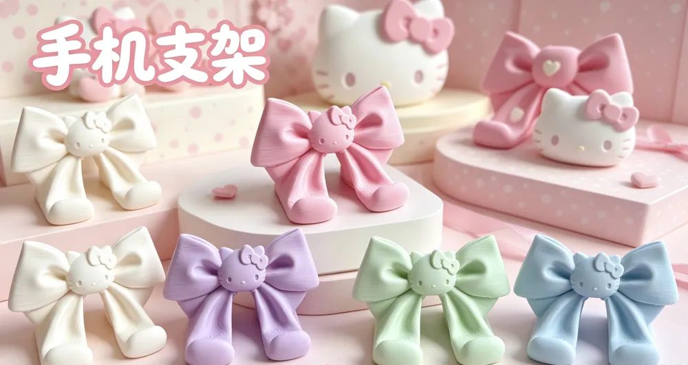 Hello Kitty Bow Phone Stand Cute Desk Decor - Free 3D Print Model ...