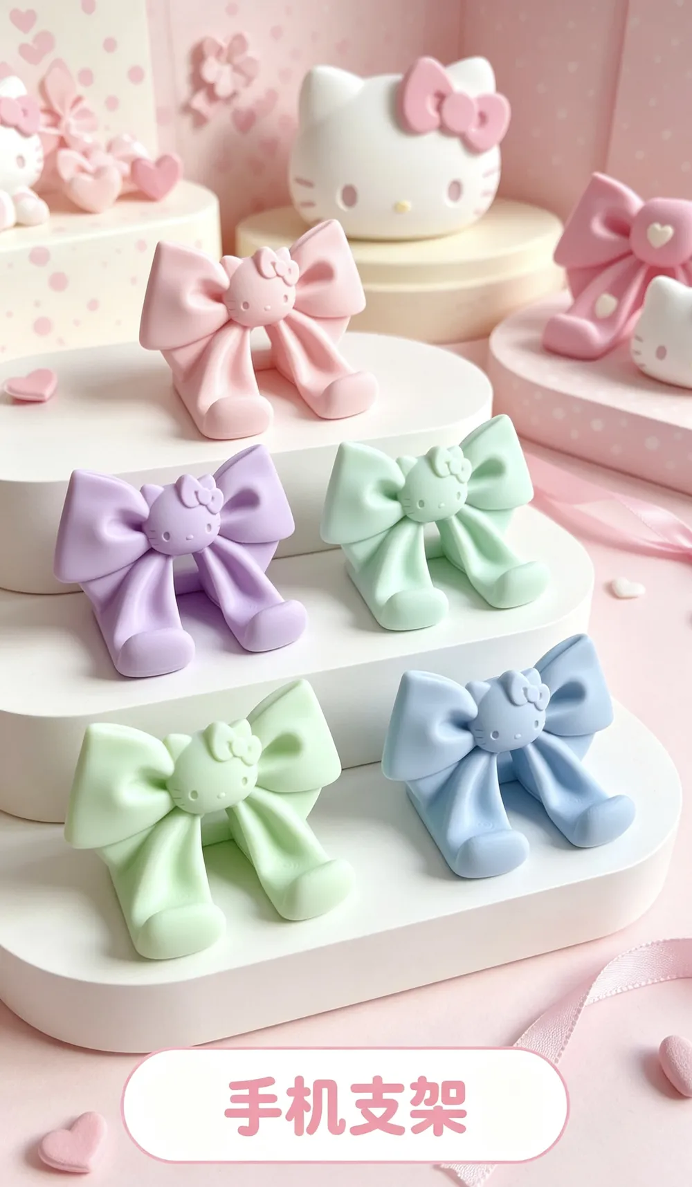 Hello Kitty Bow Phone Stand Cute Desk Decor - Free 3D Print Model ...