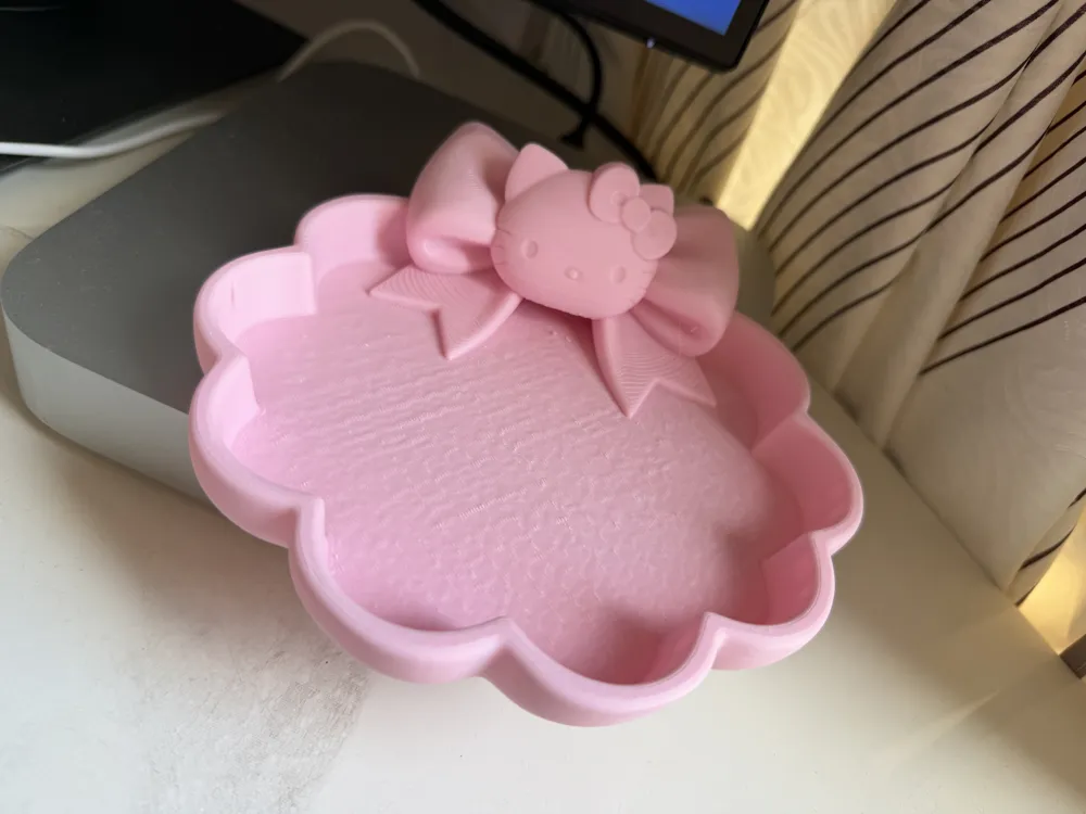 Hello Kitty Bow Petal Storage Tray | 3D Printed Cute Desktop Organizer ...