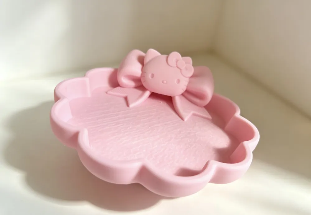 Hello Kitty Bow Petal Storage Tray | 3D Printed Cute Desktop Organizer ...