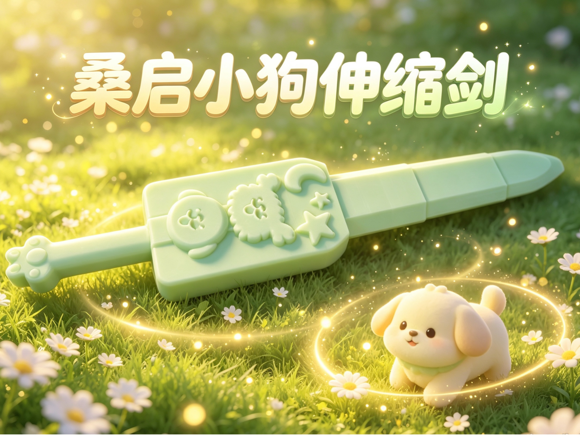 王者荣耀桑启线条小狗伸缩剑 小狗棒冰 2小时快速打印 3D model
