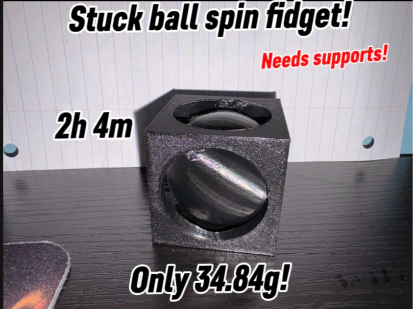 Spinny ball stuck in square fidget 3D model