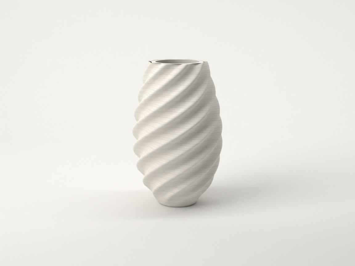 Spiral-rib vase 3D model