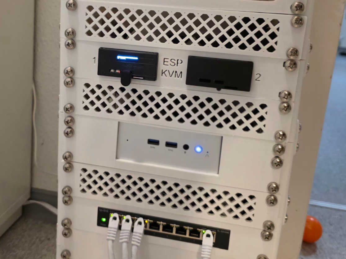 ESP32-P4-NANO KVM – 10-Inch Rack Mount 3D model