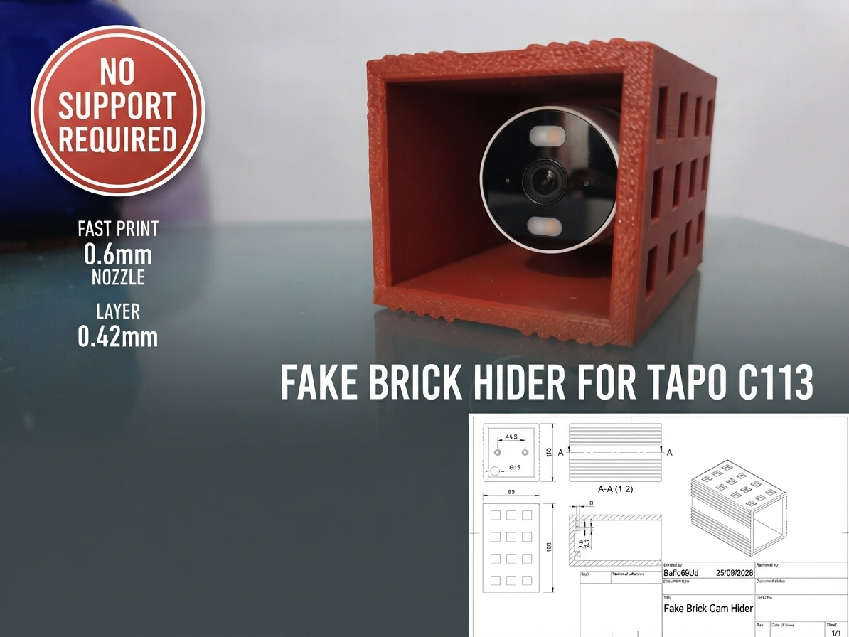 Fake Brick Camera Hider (Tapo C113 & Similar) 3D model
