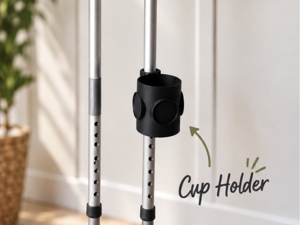 Crutch Cup Holder - Swereco Rehab & 23 mm Crutches 3D model