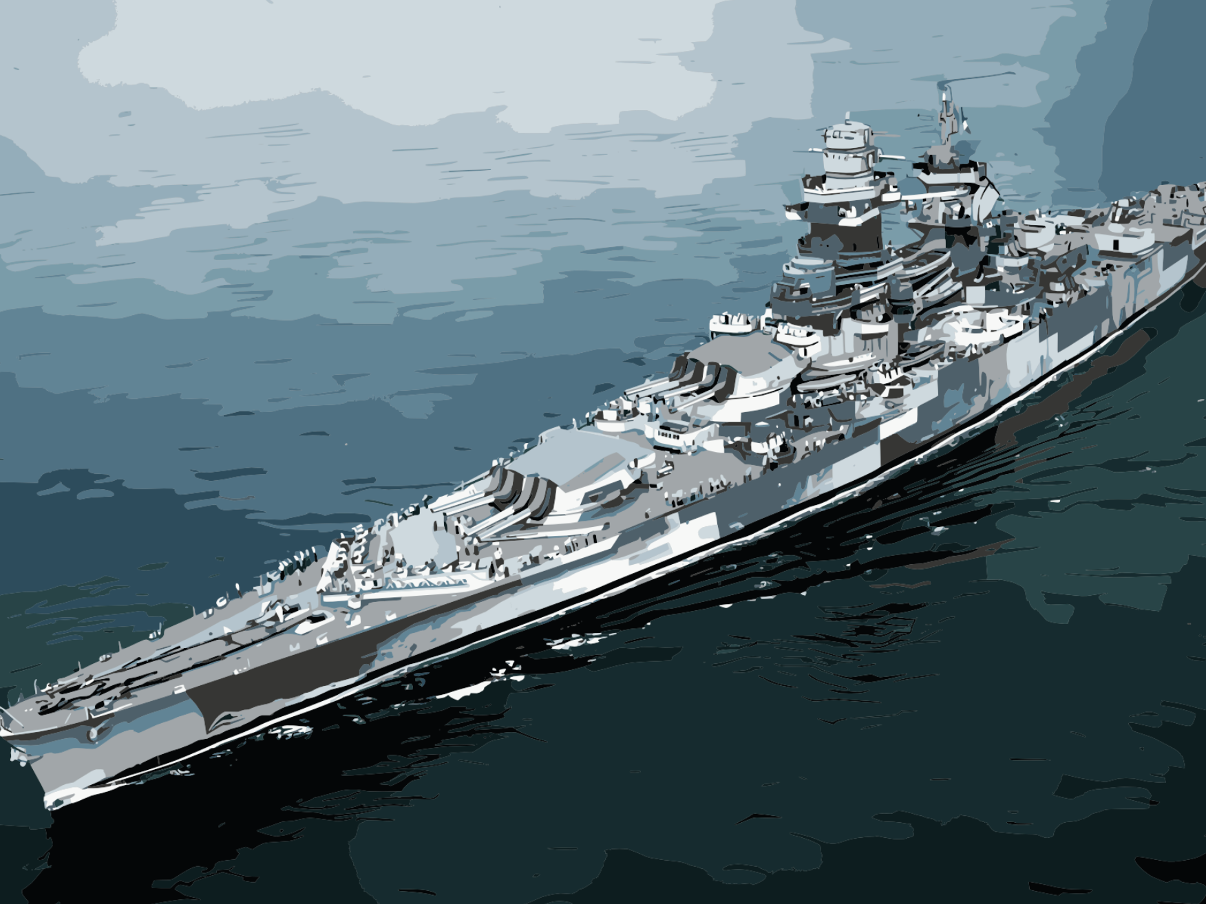 French Battleship Richelieu 3D model