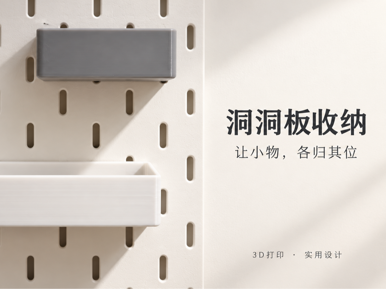 5mm厚宜家洞洞板收纳盒 3D model