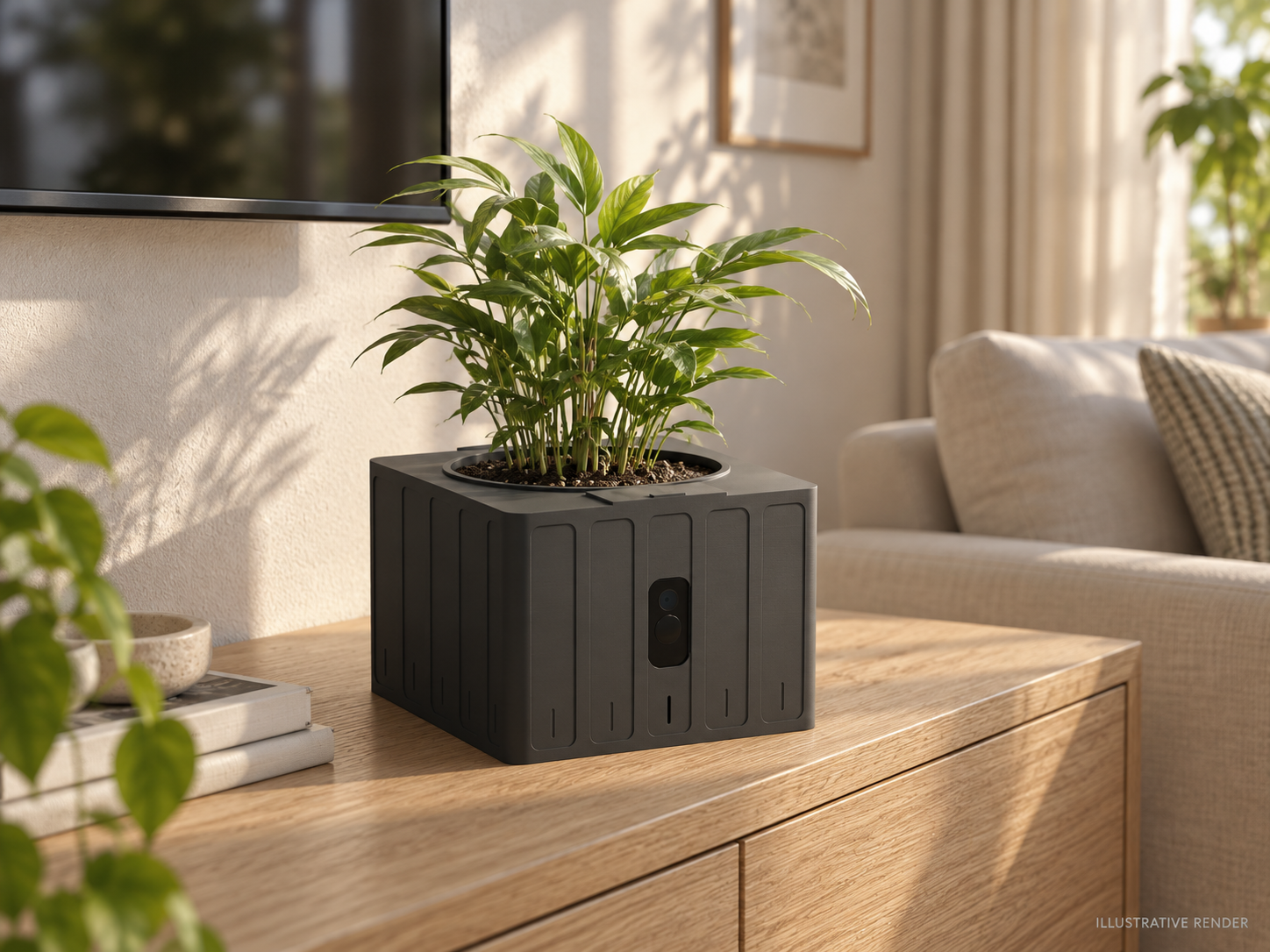 Blink XT2 Square Planter | Fluted Camera Housing 3D model