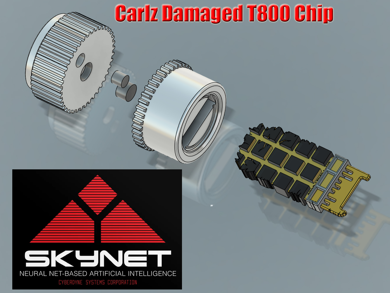 Karlz Damaged Terminator T800 Chip 3D model