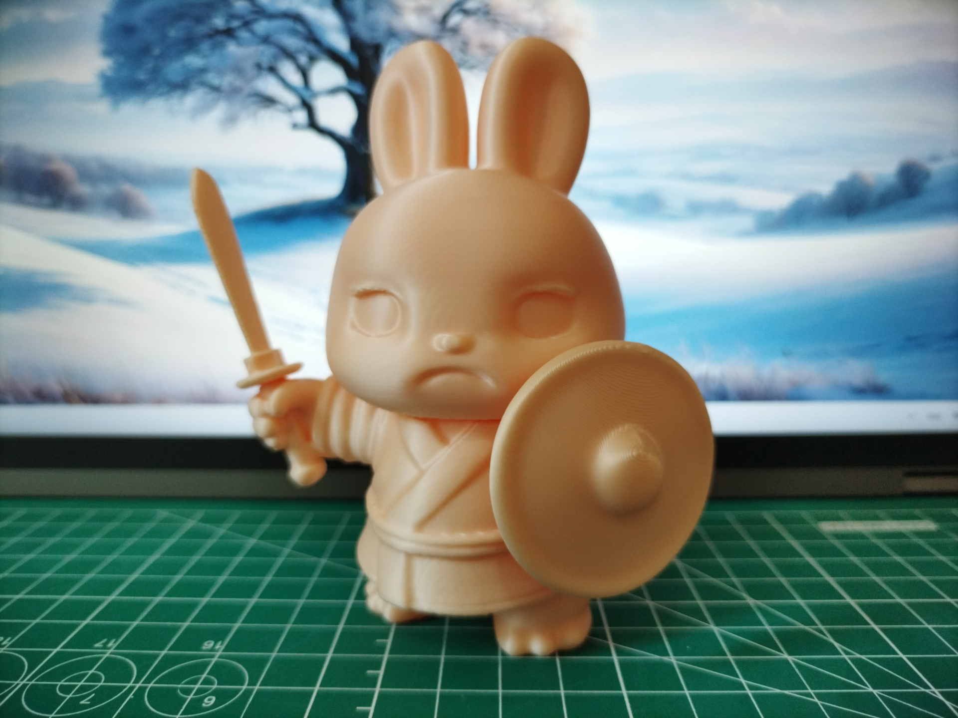 武侠风我的刀盾小兔子玩偶分件上色组装 3D model