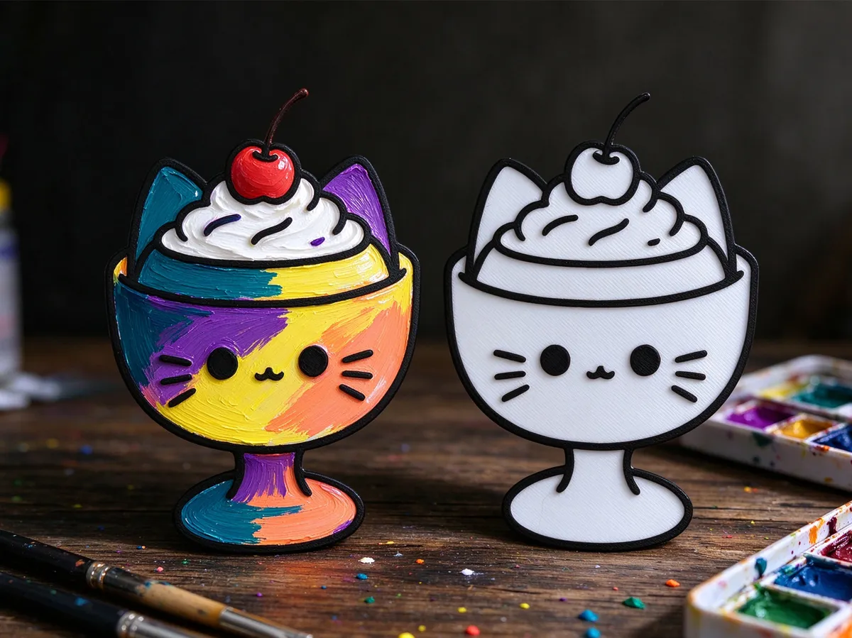 Shake Coloring Gattino Milkshake - Cartolina da colorare - Modello di stampa 3D ...