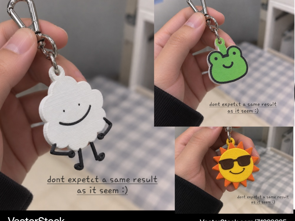 The friendly friends keyring 3D model