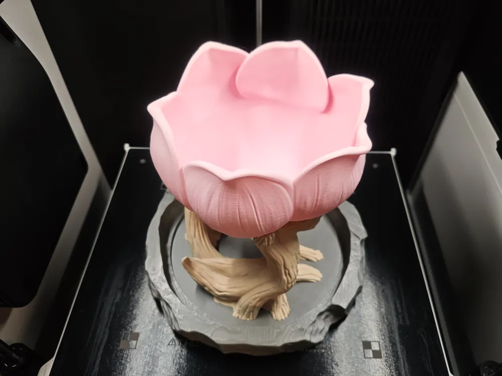 Blooming flower - flower pot - NO AMS - Free 3D Print Model - MakerWorld