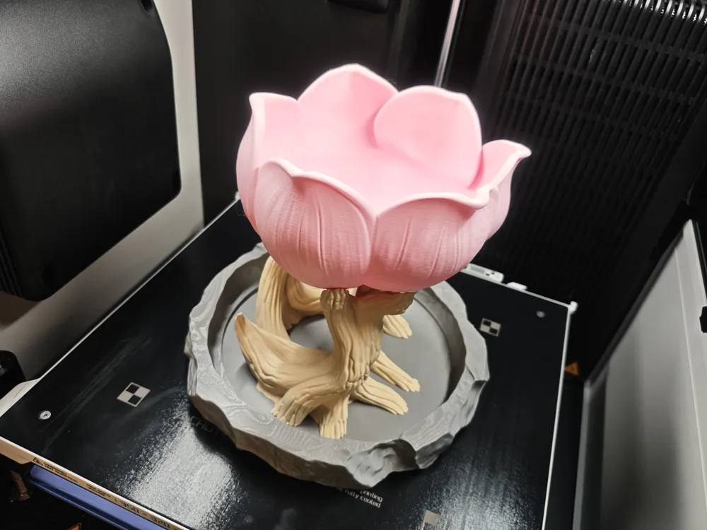 Blooming flower - flower pot - NO AMS - Free 3D Print Model - MakerWorld