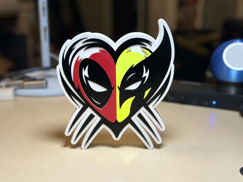 Deadpool Wolverine Heart - Free 3D Print Model - MakerWorld