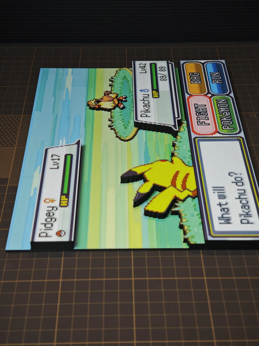 Pixel Earth Icon Layered pixel art PIP Pokemon battle - Free 3D Print Model - MakerWorld