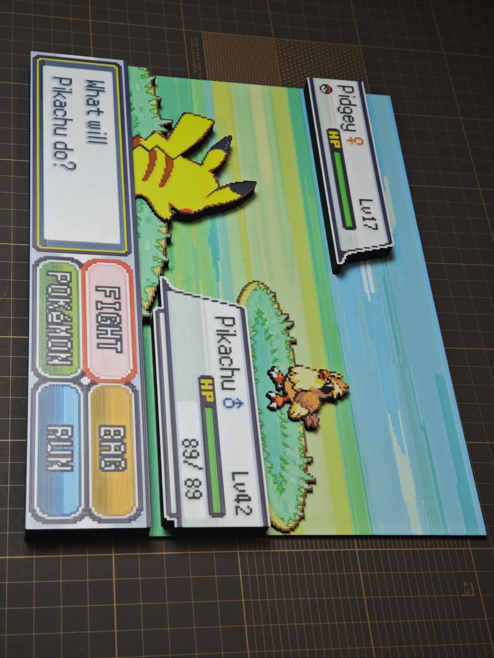 Pixel Earth Icon Layered pixel art PIP Pokemon battle - Free 3D Print Model - MakerWorld