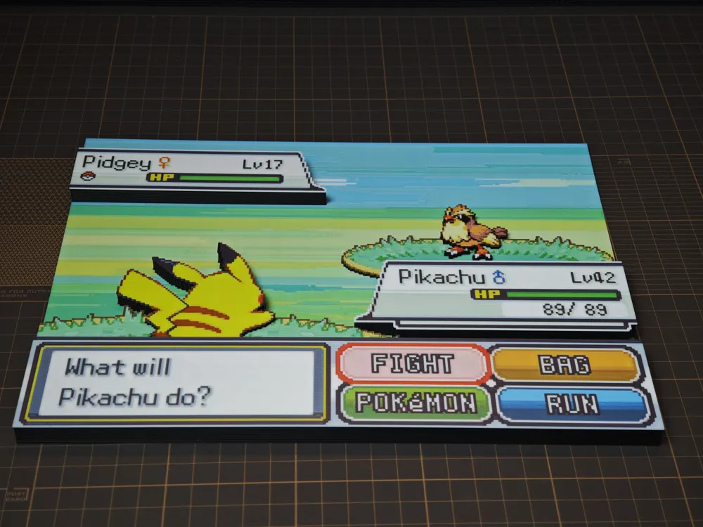 Pixel Earth Icon Layered pixel art PIP Pokemon battle - Free 3D Print Model - MakerWorld