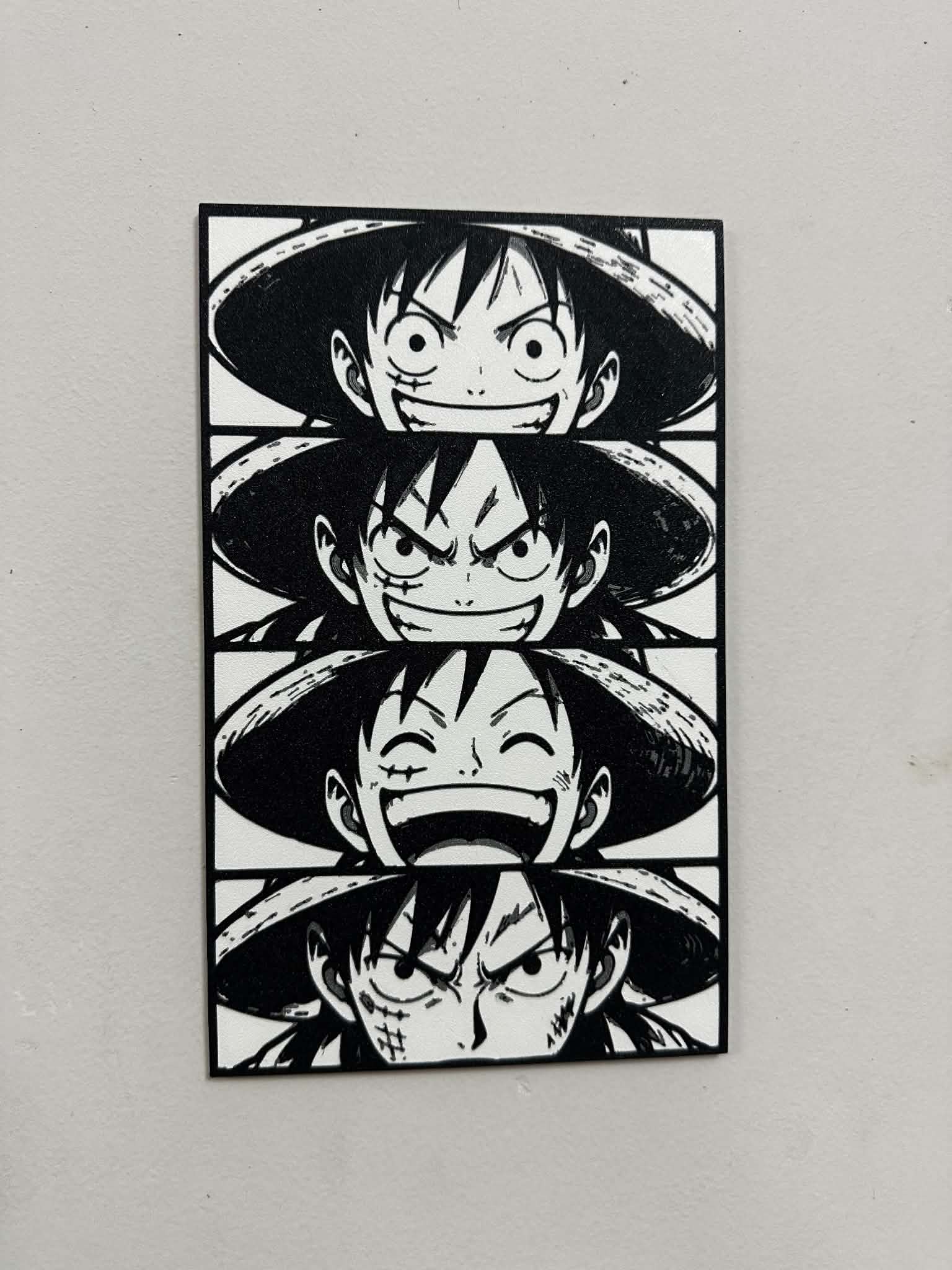 Art mural imprimé en 3D de Luffy One Piece - Modèle d'Impression 3D ...