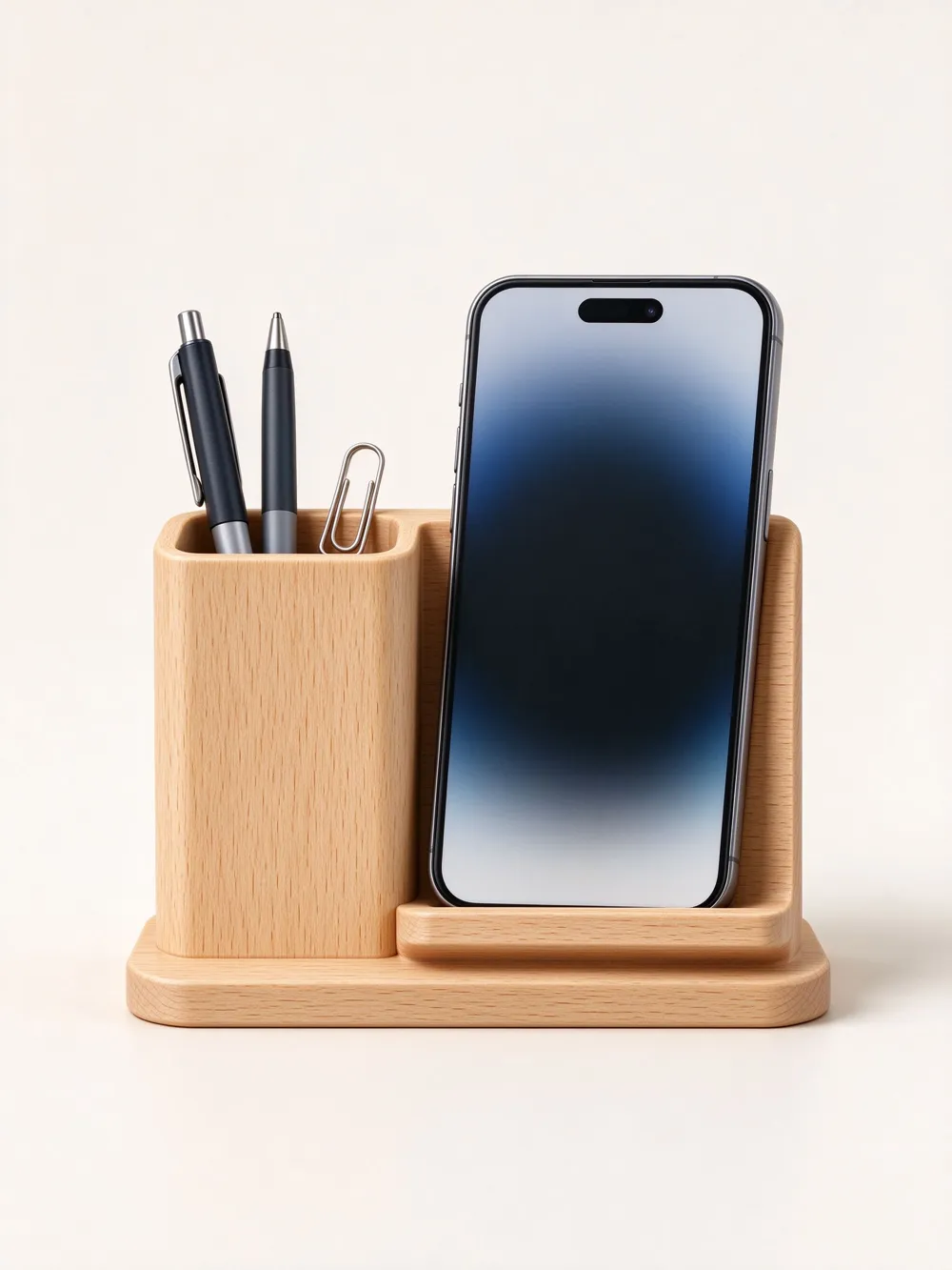 Model Space Autocad File Desktop Pen Holder Phone Stand - Free 3D Print Model - MakerWorld