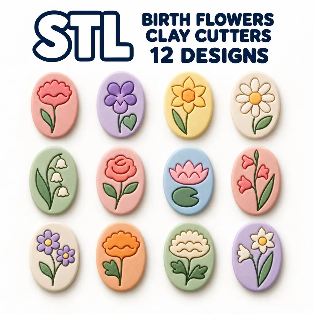 Flower Cameo Polymer Clay Cutter - Free 3D Print Model - MakerWorld