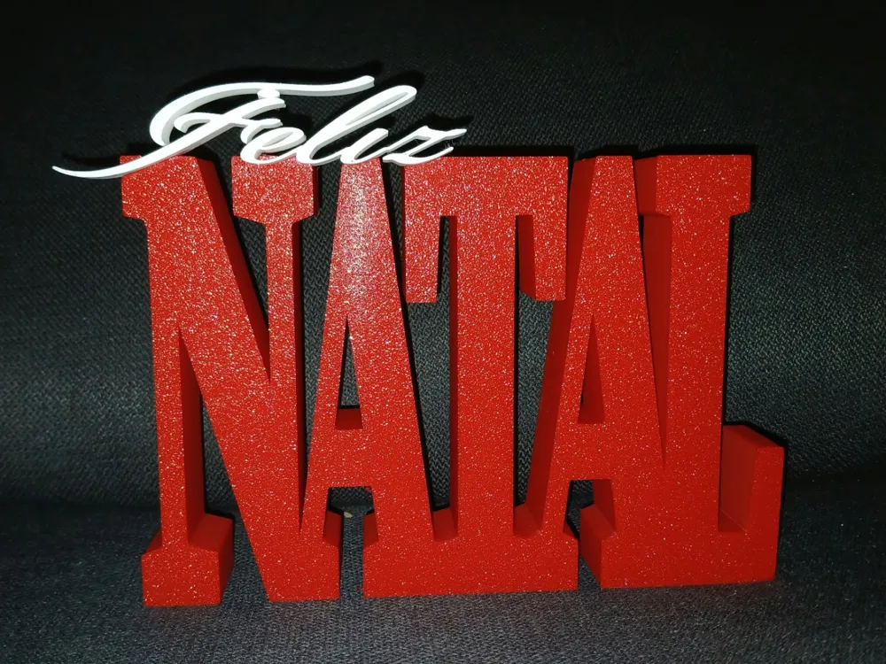 feliz natal christmas sign decoration - Free 3D Print Model - MakerWorld