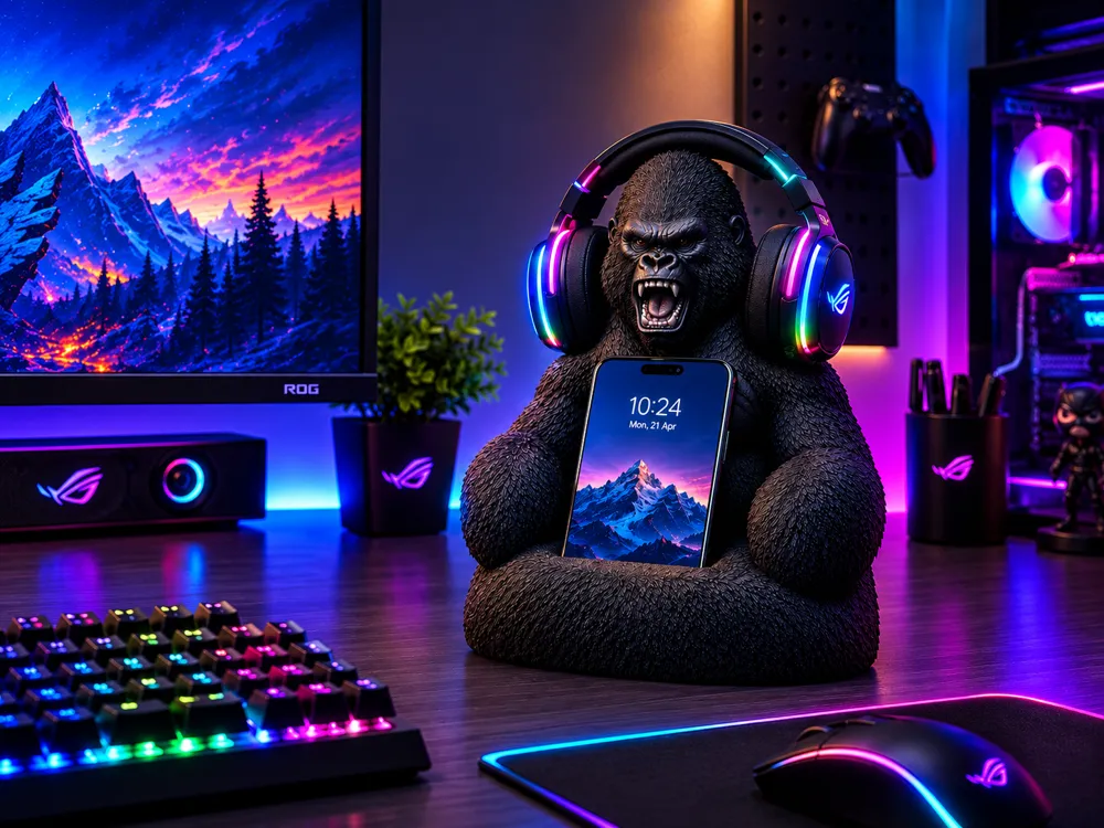 Roaring Gorilla Headphone + Phone Accessory Stand - Free 3D Print Model ...