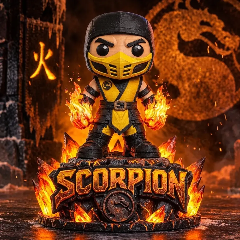 Stil Chibi Chibi Scorpion – Von Mortal Kombat inspirierter Ninja – Kostenloses 3D ...