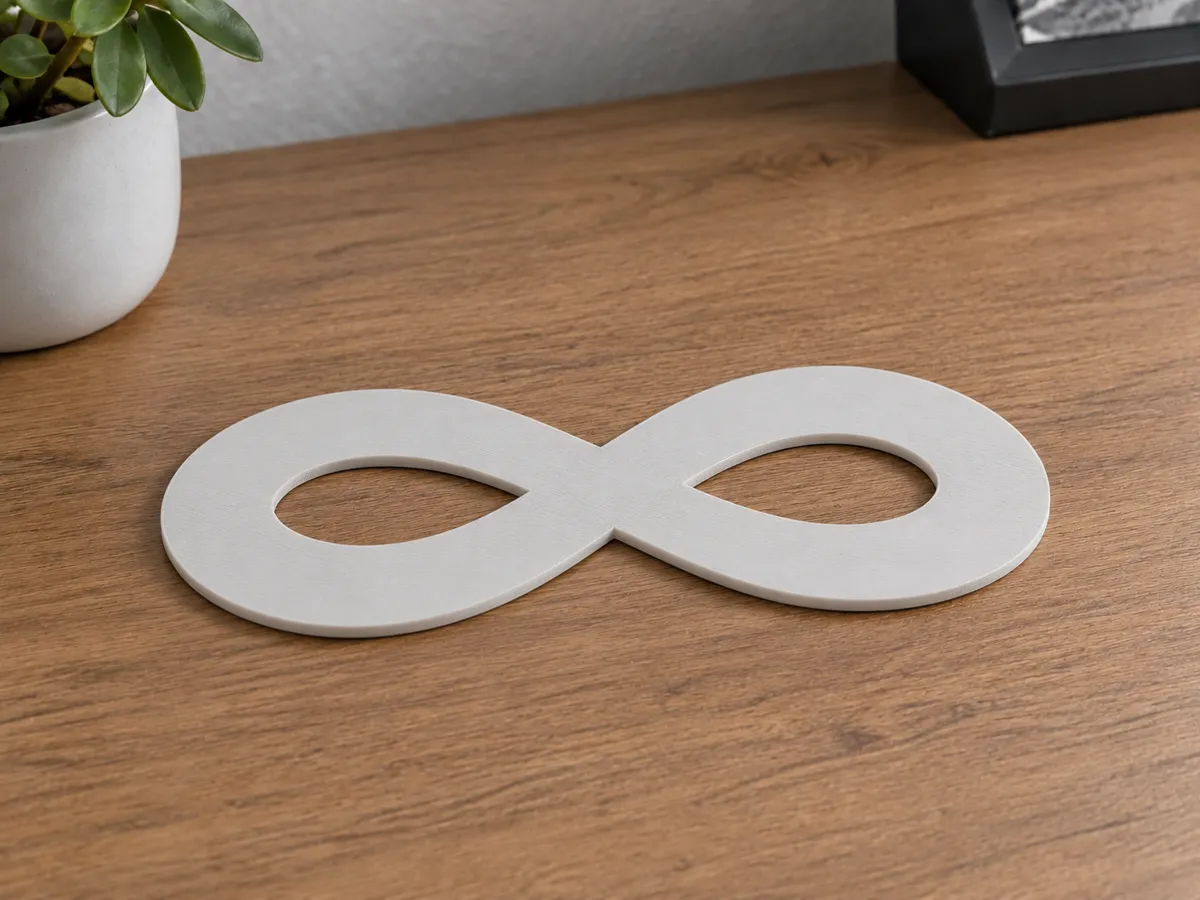 Infinity symbol table decoration - Free 3D Print Model - MakerWorld