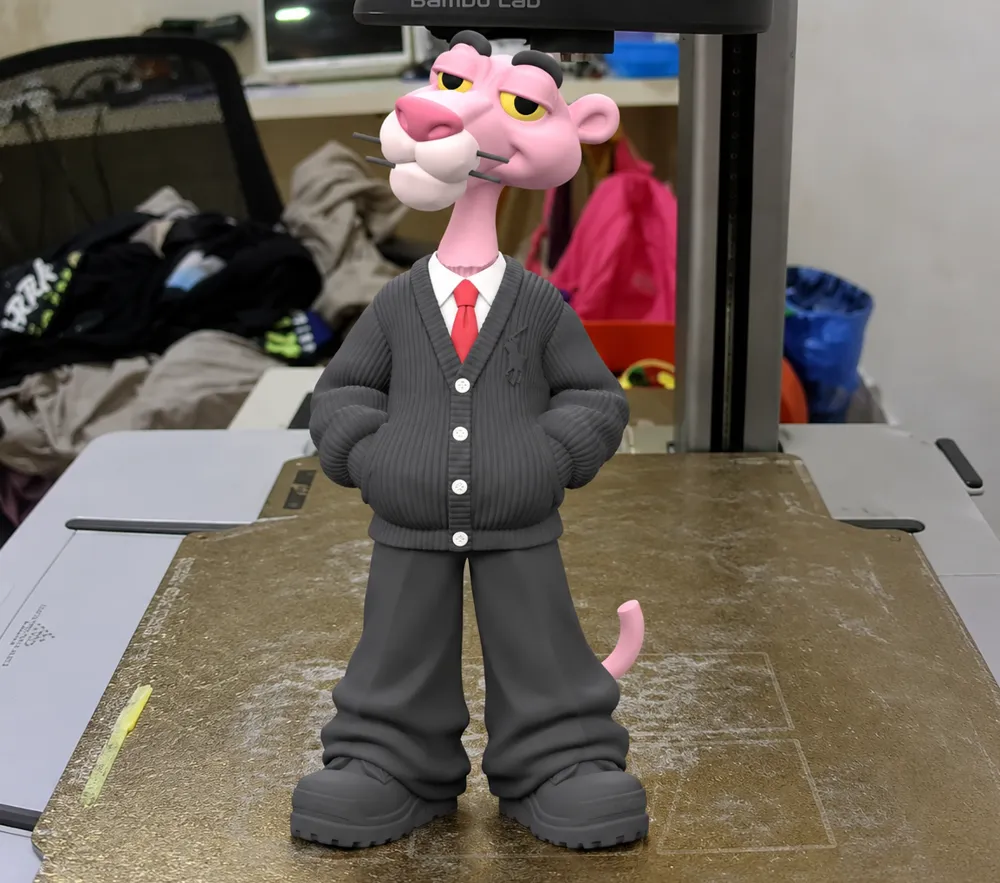 Model Space Autocad File Pink Panther Cardigan | Pink Panther - Free 3D Print Model - MakerWorld