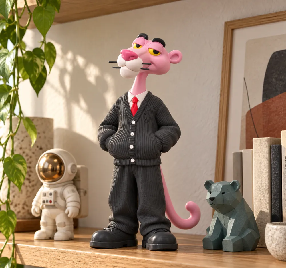 Model Space Autocad File Pink Panther Cardigan | Pink Panther - Free 3D Print Model - MakerWorld