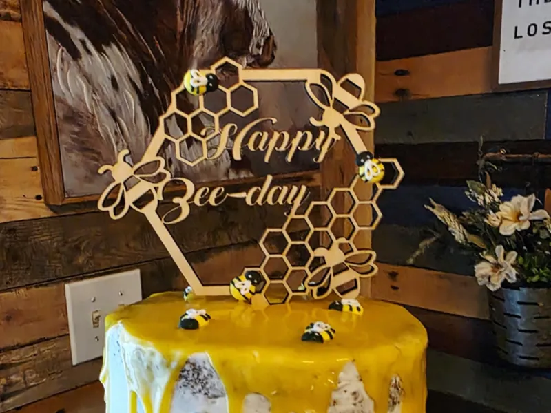 Bee Day cake topper