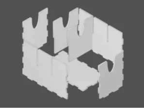 A simple parametric token/card tray for board game