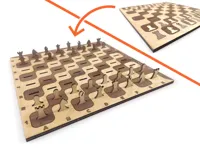 Two plates, full chess board