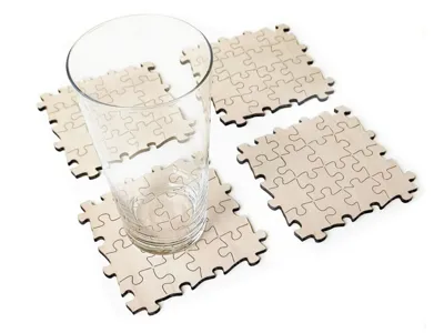 Wooden puzzle coaster