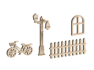 Decorative Miniature Street Set