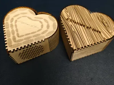 Two Heart-Shaped Boxes - Single-Piece Printing