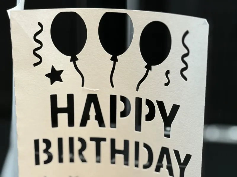Birthday Card with Ballons and Gifts