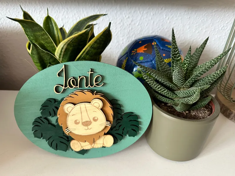 Name Sign Lion Multilayer Kids