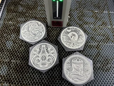 Slate Coasters Beer Design