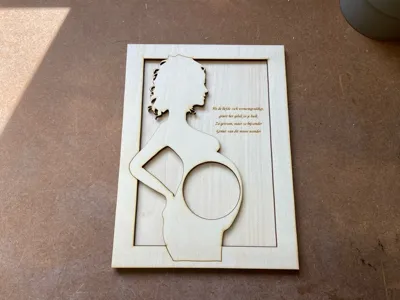 Pregnant lady - Curly - Ultrasound picture frame
