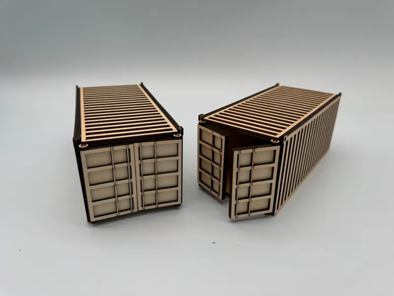 Shipping container - laser-cut