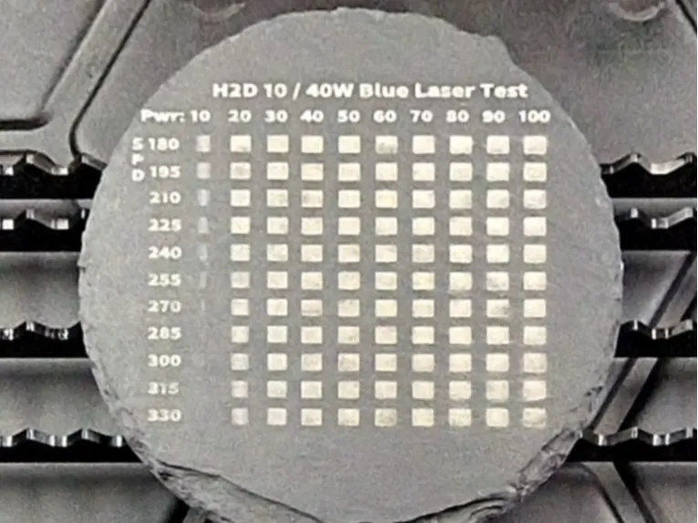 180-330mm/s H2D 10Wor40W Blue Laser Engraving Test