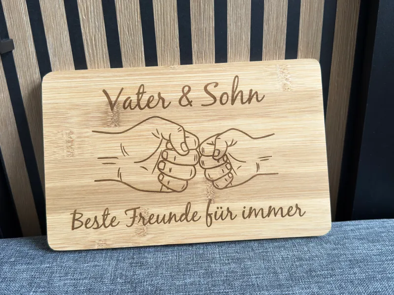 Vater  Sohn Frühstücksbrett